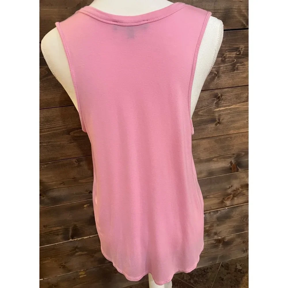 Women’s Hippie Chic Pink Unicorn Vibes Sleeveless Shirt - Picture 3 of 5